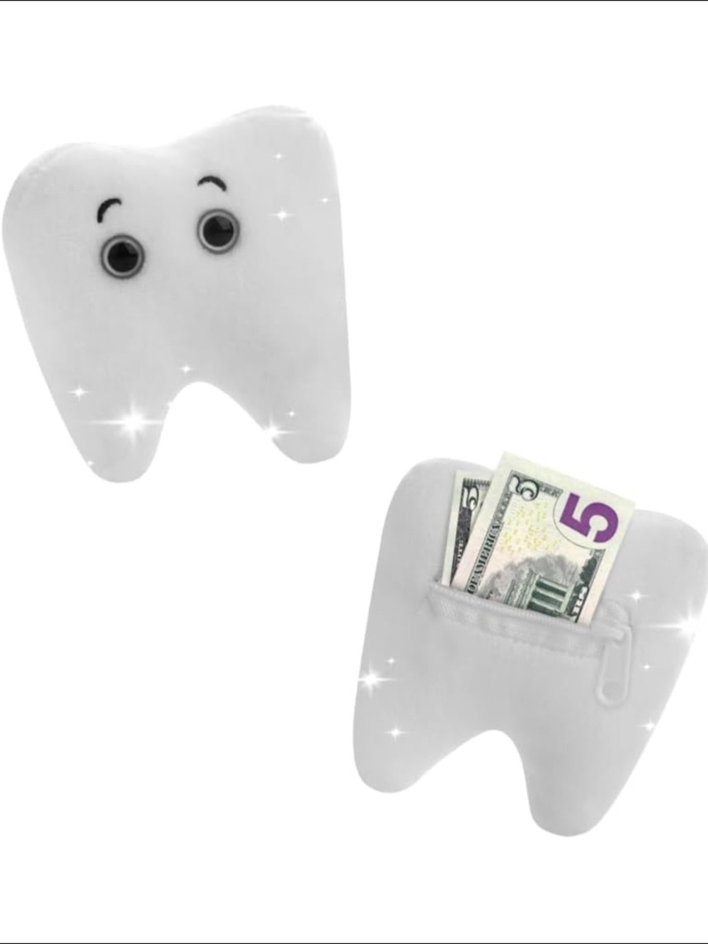 GIANT MICROBES Tooth Fairy Pillow with Money Pocket White NWT